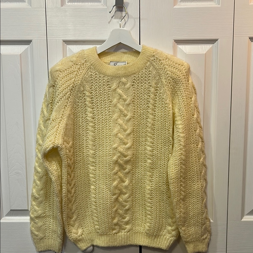 Vintage Sarit Yellow Cable Knit Sweater